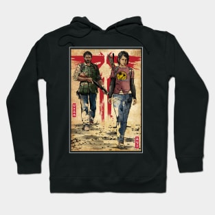 Joel and Ellie woodblock Hoodie